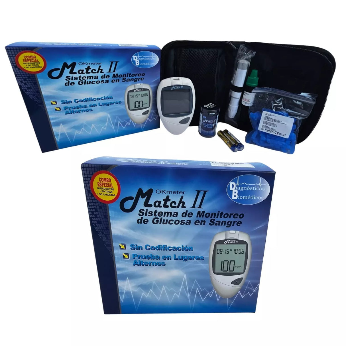 Combo Glucómetro Match II + 50 Tirillas y 50 Lancetas
