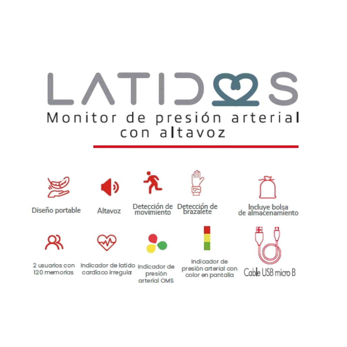 Monitor de Presión Arterial con Altavoz Latidos I