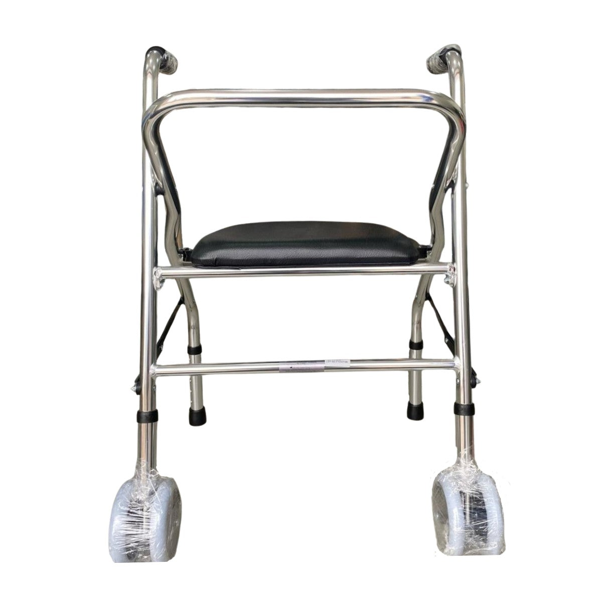 Caminador Anodizado Gris con Sentadero y Ruedas