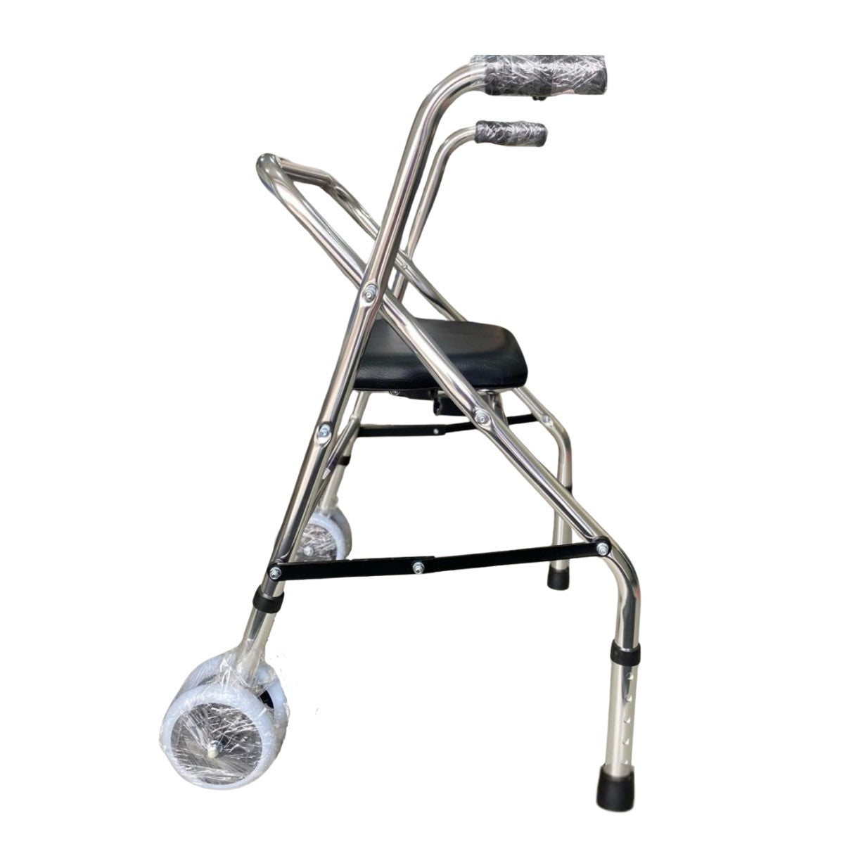 Caminador Anodizado Gris con Sentadero y Ruedas