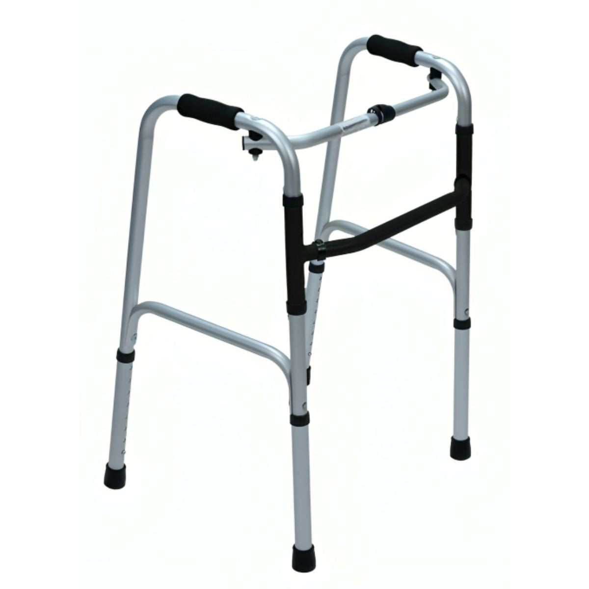 Caminador Plegable en Aluminio Paso a Paso Doble Función Negro