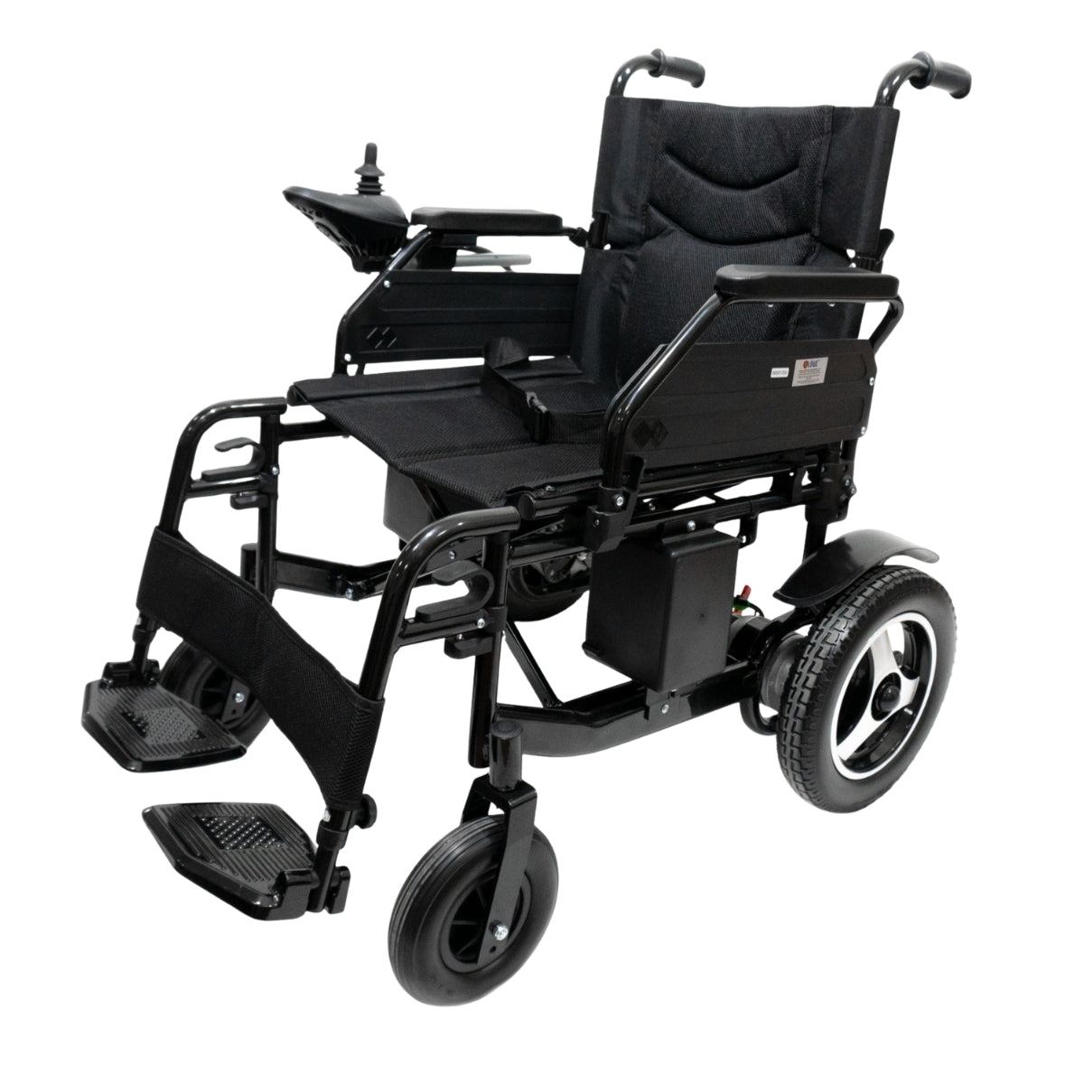 Silla de Ruedas Eléctrica Reposa Brazos y Pies Abatibles Negro