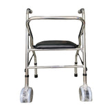 Caminador Anodizado Gris con Sentadero y Ruedas