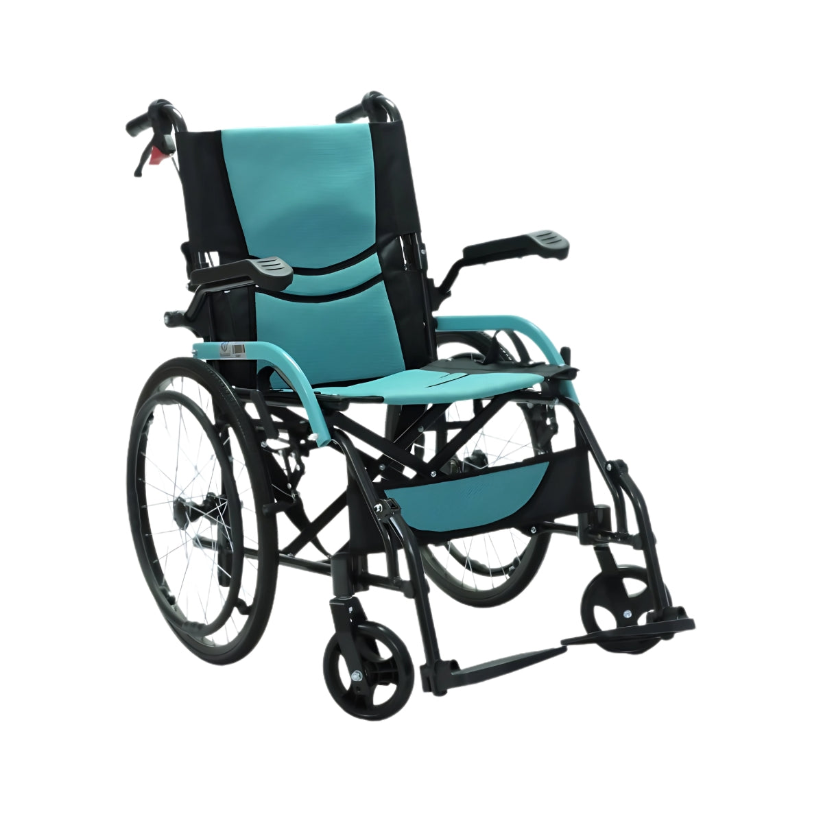Silla de Ruedas Estándar en Aluminio Brazos Fijos Rueda 12 Pulg Verde