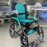 Silla de Ruedas Estándar en Aluminio Brazos Fijos Rueda 12 Pulg Verde