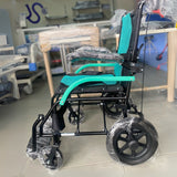 Silla de Ruedas Estándar en Aluminio Brazos Fijos Rueda 12 Pulg Verde